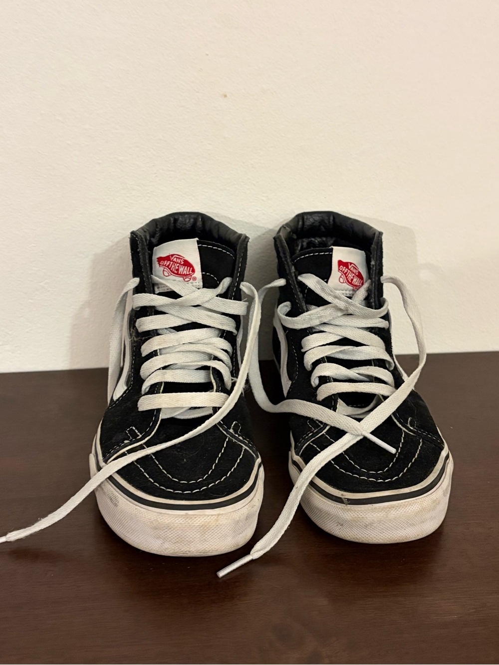 Vans Black and White High-Top Skate Shoes